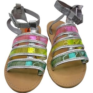 Carter's Jelly Colorful Strap  Sandals Girls Size 11 New